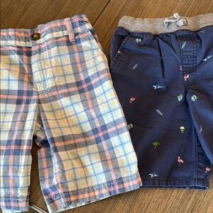 Plaid and Navy Kids Shorts Set